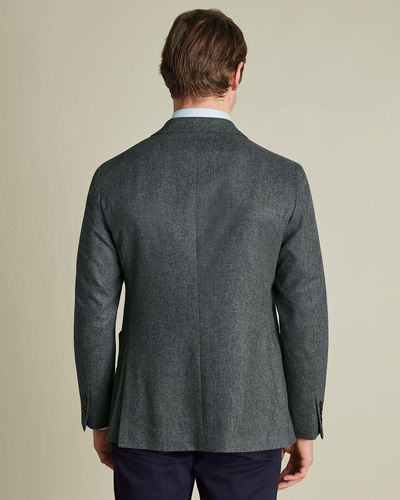 ג'קט צמר לא מובנה - אפור-Unstructured Wool Jacket - Gray