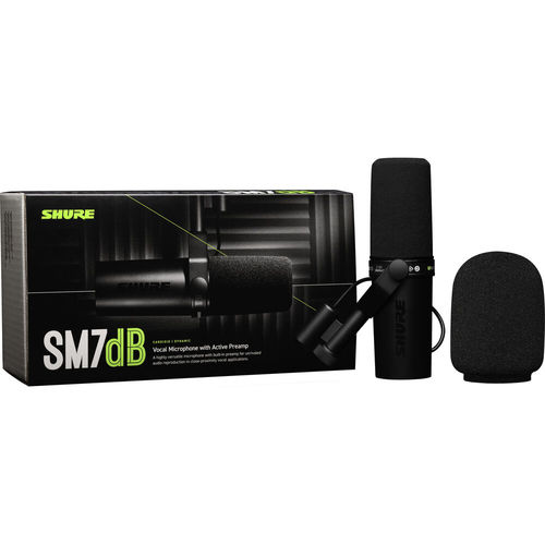 מיקרופון דינמי עם קדם מגבר Shure SM7dB Vocal Microphone with Built-In Preamp