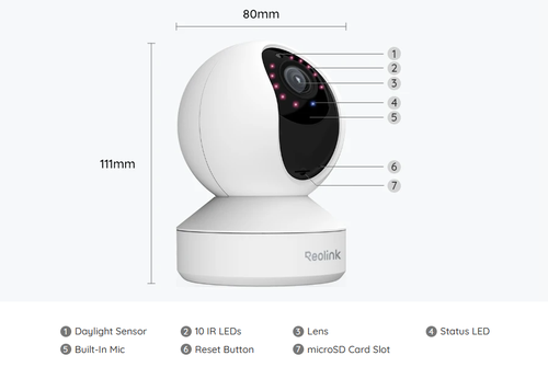 מצלמת אבטחה פנימית 5MP עם זום אופטי Reolink E1 Zoom - X3