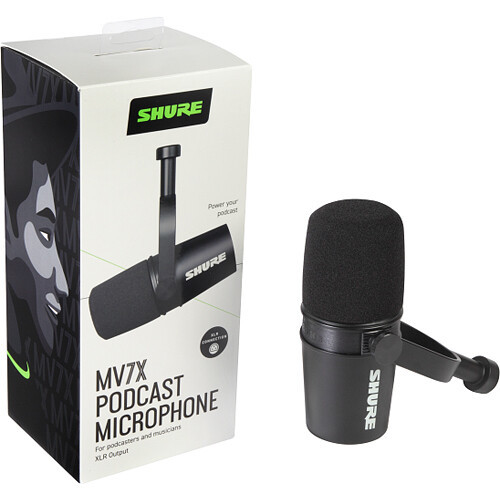 מיקרופון דינמי לפודקאסטים Shure MV7X Podcast XLR Microphone