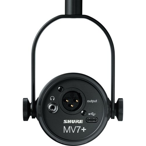 מיקרופון דינמי לפודקאסט Shure MV7+ Podcast XLR/USB Microphone (Black)