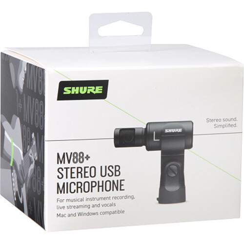 מיקרפון קונדנסר למחשב Shure MV88+ Stereo USB Condenser Microphone for Computers