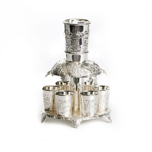 Wine Waterfall 6 Glasses Silver Plated