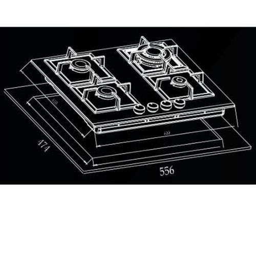 כיריים גז 4 להבות 60 ס