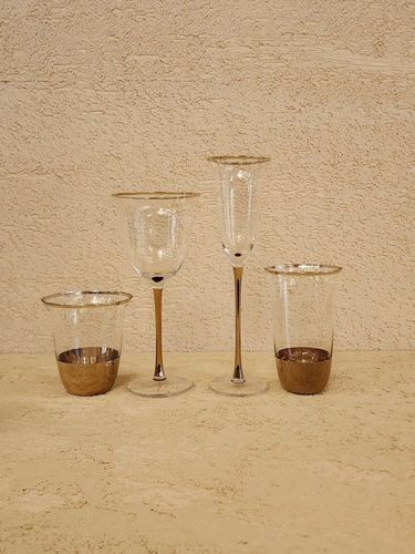 סט 6 כוסות קריסטל זהב LUXURY