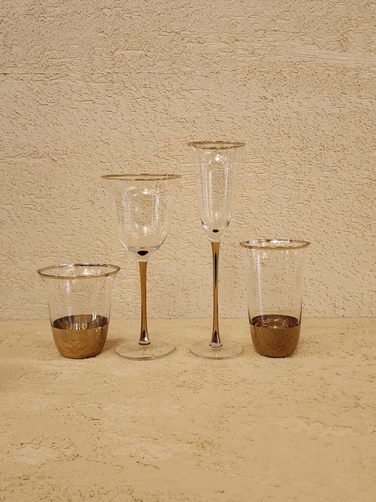 סט 6 כוסות קריסטל זהב LUXURY