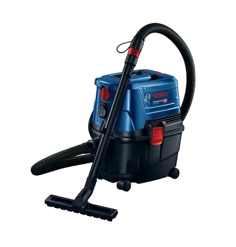 שואב אבק מקצועי יבש/רטוב Bosch Professional GAS 15 PS עם הספק 1100W, מיכל 15 ליטר, מנגנון ניקוי פילטר חצי אוטומטי וצינור באורך 3 מטר