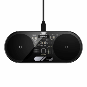 מטען אלחוטי כפול Baseus Digital LED Display 2in1 Wireless Charger 20W