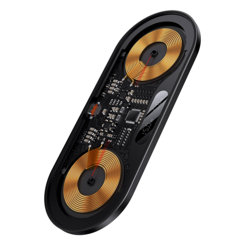 מטען אלחוטי כפול Baseus Digital LED Display 2in1 Wireless Charger 20W