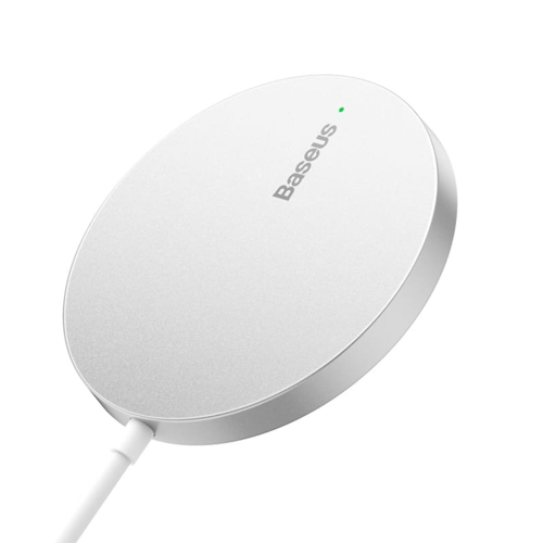 מטען אלחוטי מגנטי Baseus Simple Mini3 Magnetic Wireless Charger 15W כסוף