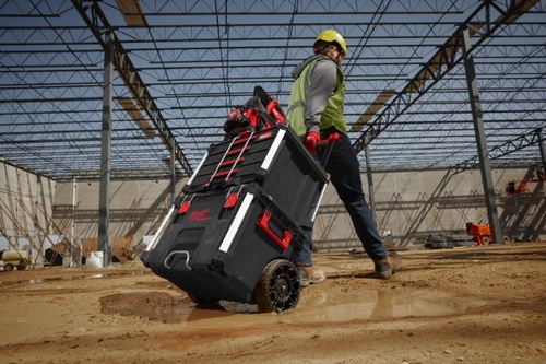 ארגז כלים Milwaukee PACKOUT 4 DRAWER TOOL BOX עם 4 מגירות על מסילות כדורים, מחיצות מתכווננות, מוט נעילת בטיחות ופינות מחוזקות ממתכת