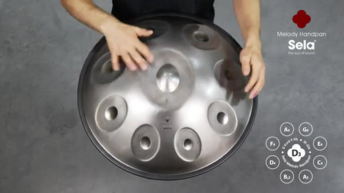 פאנטם SELA SE226 MELODY  stainless steel Handpan D Kurd כולל תיק מרופד