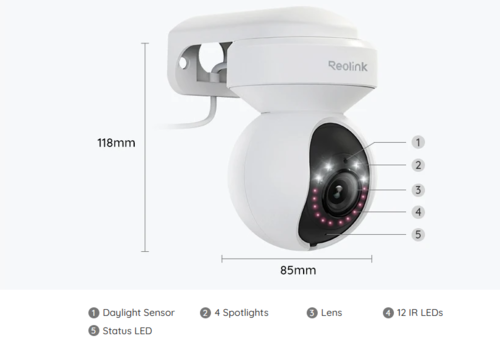 מצלמת אבטחה 5MP עם זום אופטי 3X ומעקב חכם - Reolink E1 Outdoor
