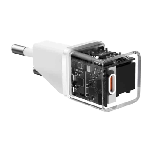 מטען קיר מהיר Baseus GaN5 Fast Charger(mini) 1C 20W לבן
