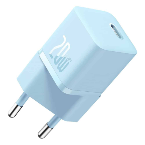מטען קיר מהיר Baseus GaN5 Fast Charger(mini) 1C 20W כחול