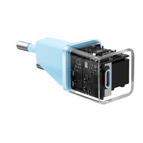 מטען קיר מהיר Baseus GaN5 Fast Charger(mini) 1C 20W כחול
