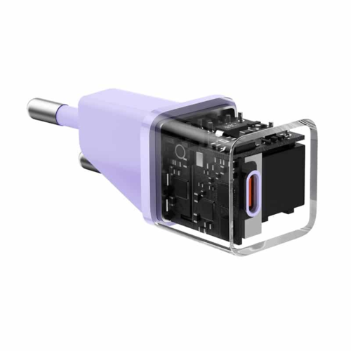 מטען קיר מהיר Baseus GaN5 Fast Charger(mini) 1C 20W סגול
