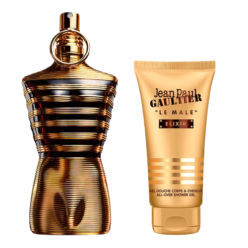 Jean Paul Gaultier La Male Elixir Parfum Gift Set 125ML + 75ML Shower Gel מארז ז'אן פול גוטייה לה מאל אליקסיר לגבר