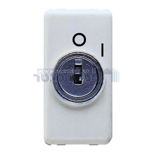 מפסק יחיד 1 מודול 250V 10A עם מפתח + סמל 0/1 SYSTEM גוויס 