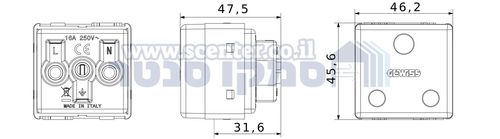שקע כח בריטי למזגן Top System 230V גוויס 