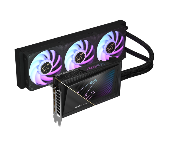 כ.מסך AORUS GeForce RTX 5080 XTREME WATERFORCE 16G 360MM RADIATOR