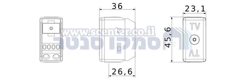שקע TV נקבה DB 1 מודול לבן Top System גוויס 