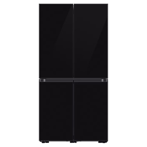 מקרר 4 דלתות 636 ליטר נטו Samsung BeSpoke RF70DB9125BK עם התקן שבת מובנה - גימור זכוכית שחורה 