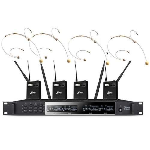 סט 4 מקרופונים מדונה אלחוטיים SEER IU-2070-IL X4H 