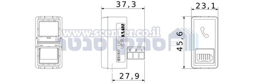 שקע טלפון בריטי 1 מודול Top System RJ11 גוויס 