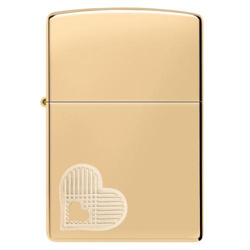 מצית זיפו לב כפול בצבע זהב - ZIPPO