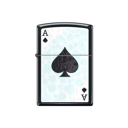 מצית זיפו אס עלה שחור זוהר בחשיכה - ZIPPO