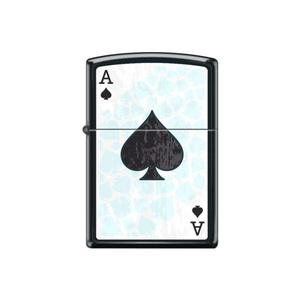 מצית זיפו אס עלה שחור זוהר בחשיכה - ZIPPO