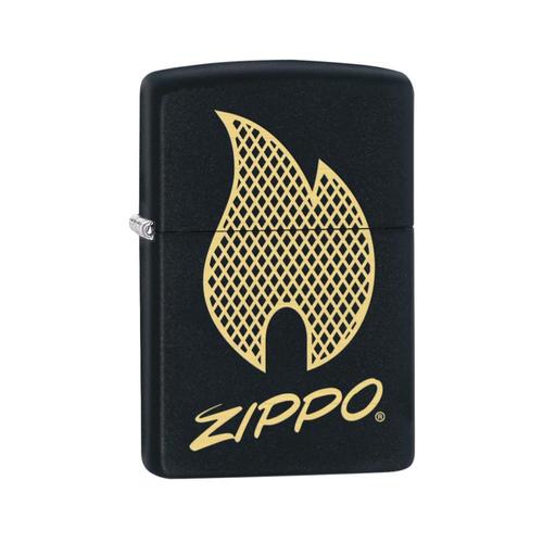 מצית זיפו להבה זהב רקע שחור - ZIPPO