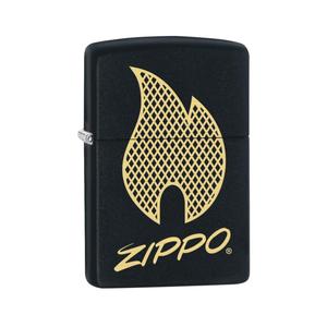 מצית זיפו להבה זהב רקע שחור - ZIPPO