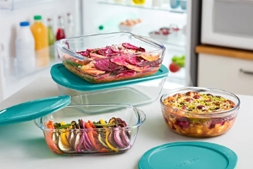 קופסת אחסון זכוכית 1 ליטר פיירקס PYREX