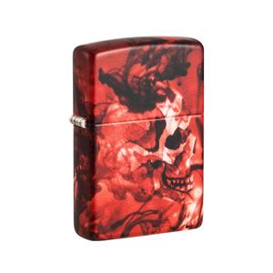 מצית זיפו גולגולת חבויה באדום - ZIPPO