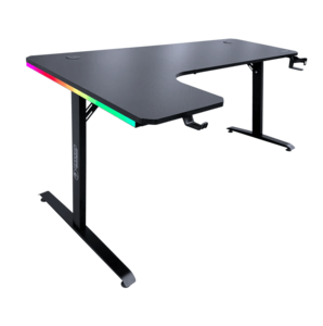 שולחן גיימינג פינתי שמאל Dragon RGB 100*160cm צבע שחור, שנה אחריות יבואן רשמי
