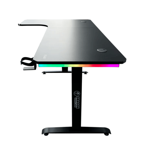 שולחן גיימינג פינתי שמאל Dragon RGB 100*160cm צבע שחור, שנה אחריות יבואן רשמי
