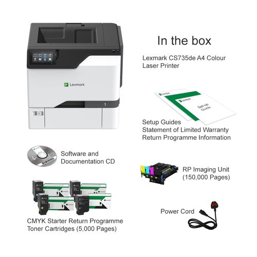 מדפסת לייזר צבע LEXMARK CS735de 