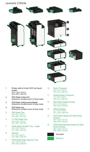מדפסת לייזר צבע Lexmark CS963e A3