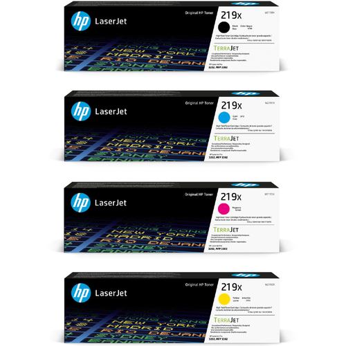 סט 4 טונרים מקוריים HP 219X – W2190X, W2191X, W2192X, W2193X