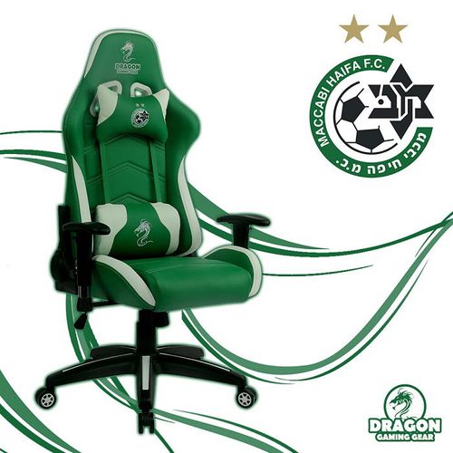 כיסא גיימינג אליפות מכבי חיפה דרגון Dragon Gaming Premium Chair Maccabi Haifa Green