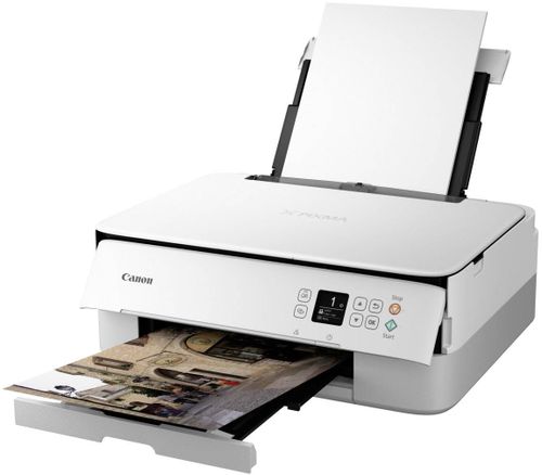 מדפסת קאנון לבנה אלחוטית צבעונית משולבת Canon Pixma TS5 AIO 3in1 White