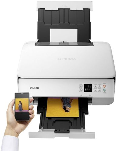 מדפסת קאנון לבנה אלחוטית צבעונית משולבת Canon Pixma TS5 AIO 3in1 White