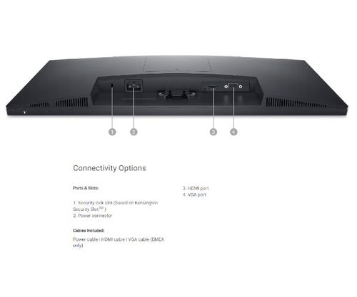 מסך מחשב דל 24 אינץ' Dell E24 FHD 5MS HDMI VGA Monitor