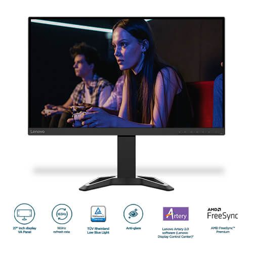 מסך מחשב גיימינג לנובו 27 אינץ' Gaming QHD G27 HDMI DP 165HZ FreeSync