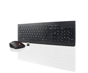 סט מקלדת ועכבר אופטי אלחוטי 3 שפות לנובו Lenovo Wireless set Keyboard Mouse Black Rus\Heb