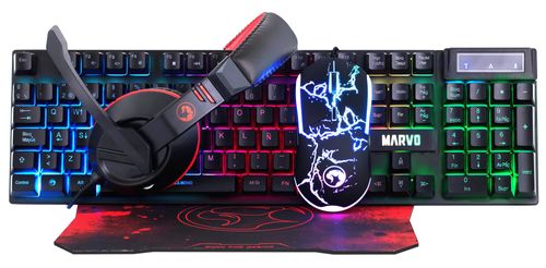 סט 4 ב-1 גיימינג מרבו Marvo Gaming set 4 IN 1 Gaming Bundle RGB