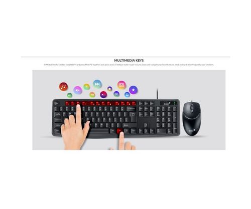 סט מקלדת ועכבר חוטי ג'יניוס Genius set Keyboard Mouse Black