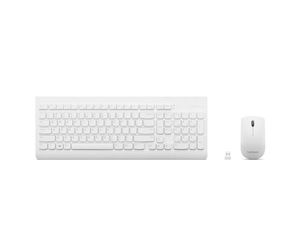 סט מקלדת ועכבר אופטי אלחוטי לנובו לבן Lenovo Wireless set Keyboard Mouse White